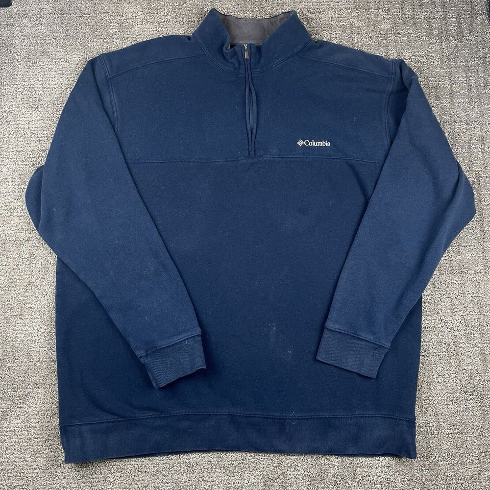 Columbia Hart Mountain Half Zip Shirt Long Sleeve Navy Blue Pullover Men's XXL - Picture 6 of 16